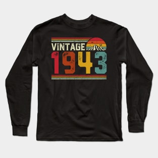 Vintage 1943 Birthday Gift Retro Style Long Sleeve T-Shirt